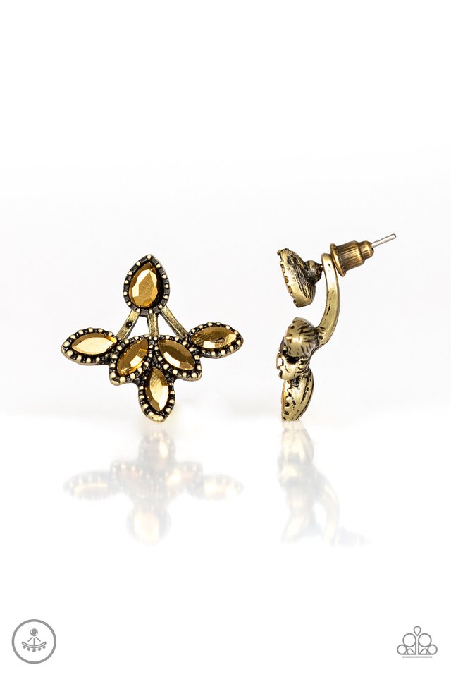 a-force-to-beam-reckoned-with-brass-post earrings