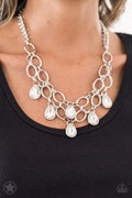 Show-Stopping Shimmer - White Necklace