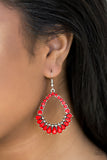 Crystal Waters - Red Earrings