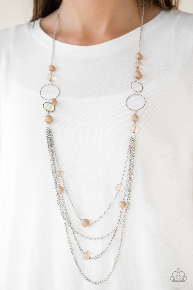 Bubbly Bright - Brown Necklace