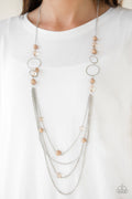 Bubbly Bright - Brown Necklace