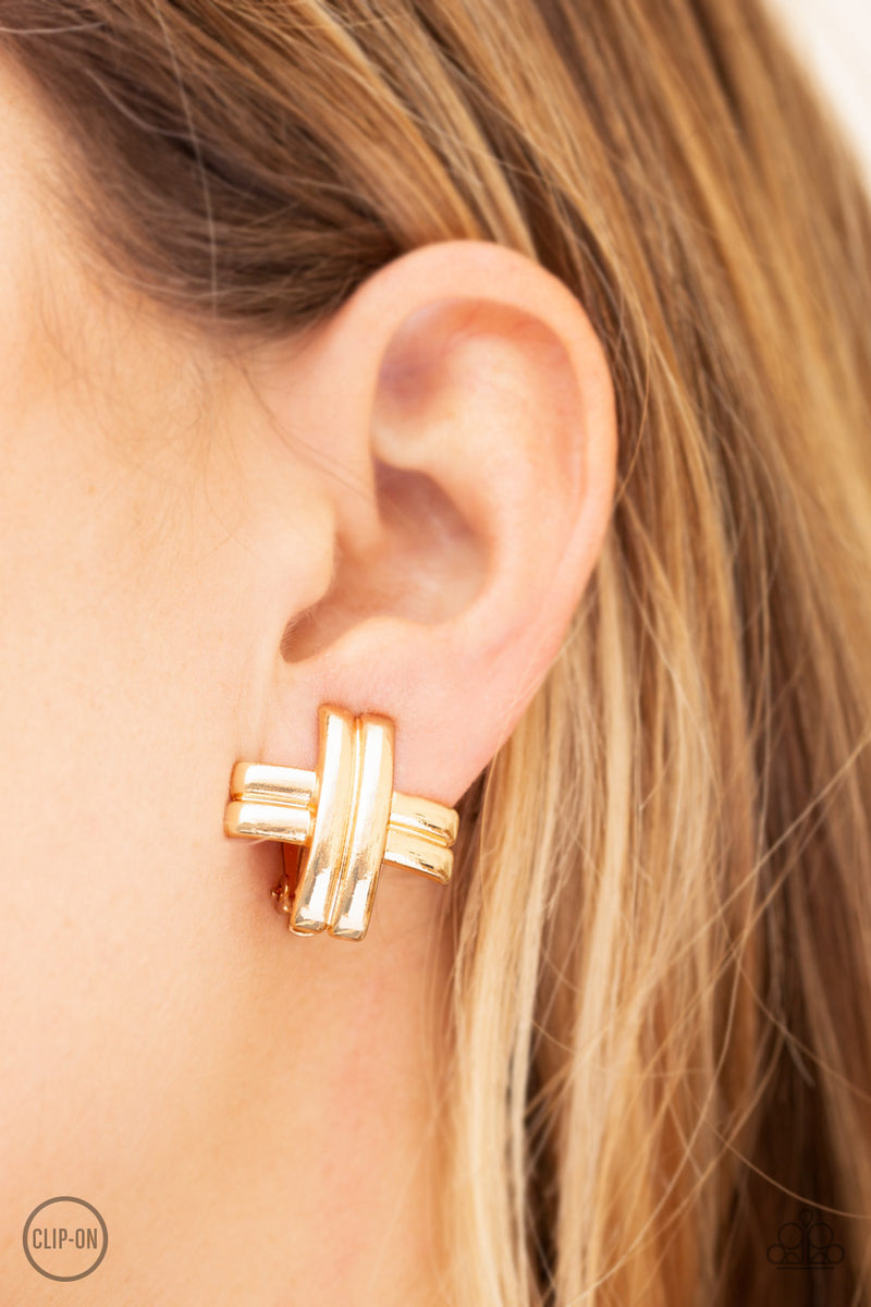 Couture Crossover - Gold Clip-On