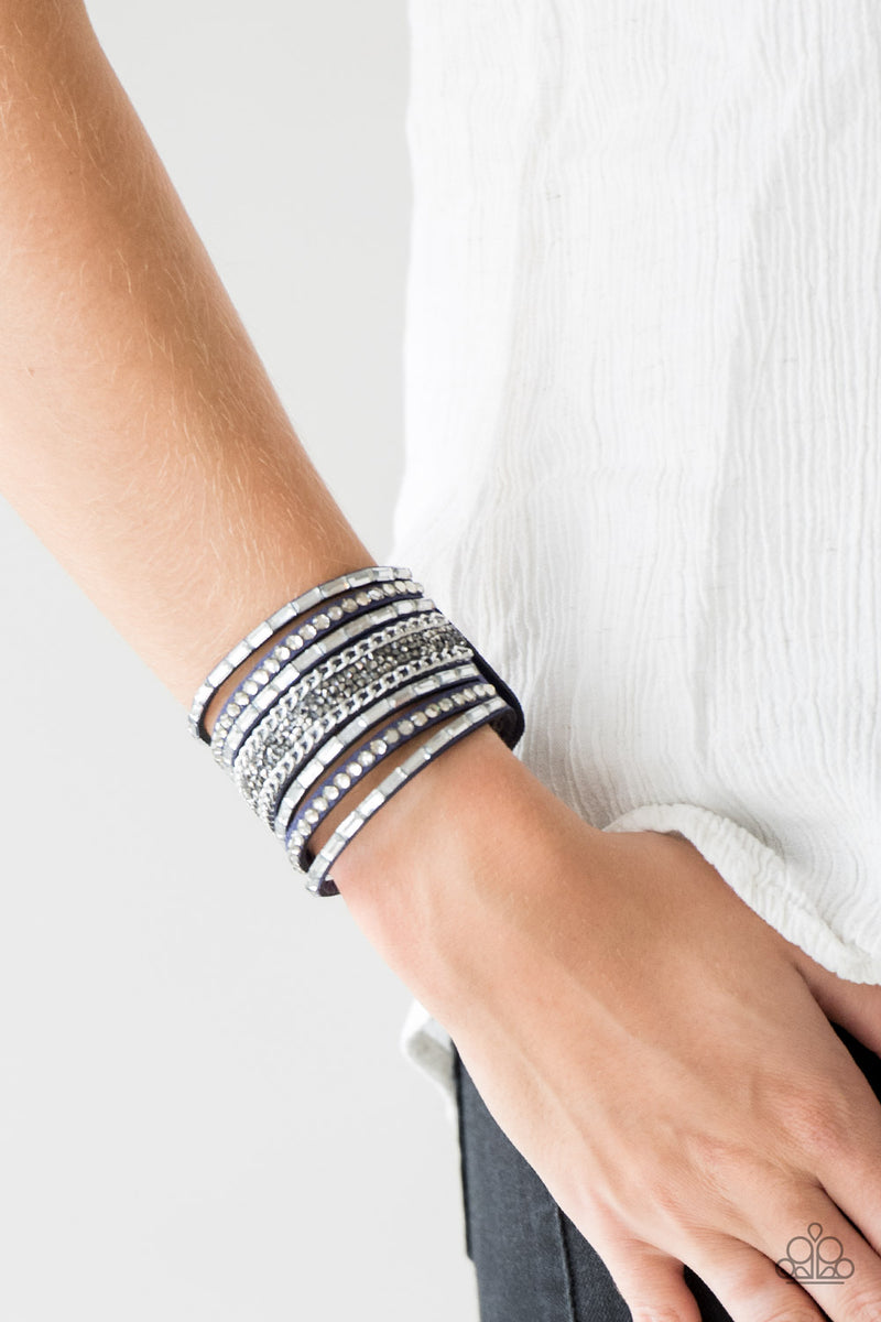 Rhinestone Rumble - Blue Bracelet
