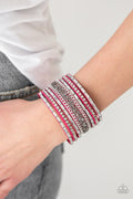 Rhinestone Rumble - Pink Bracelet