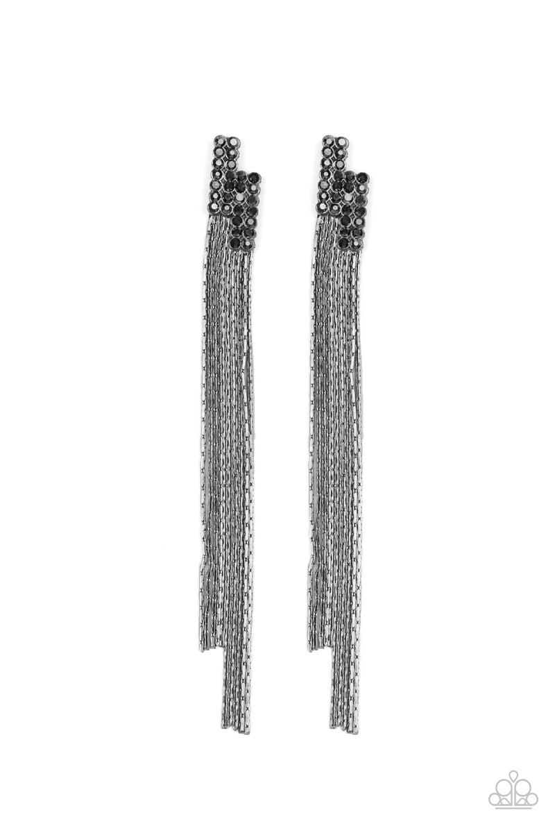 radio-waves-black-post earrings