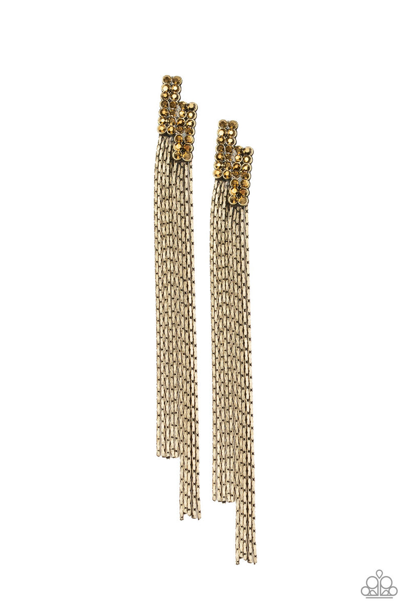 radio-waves-brass-post earrings