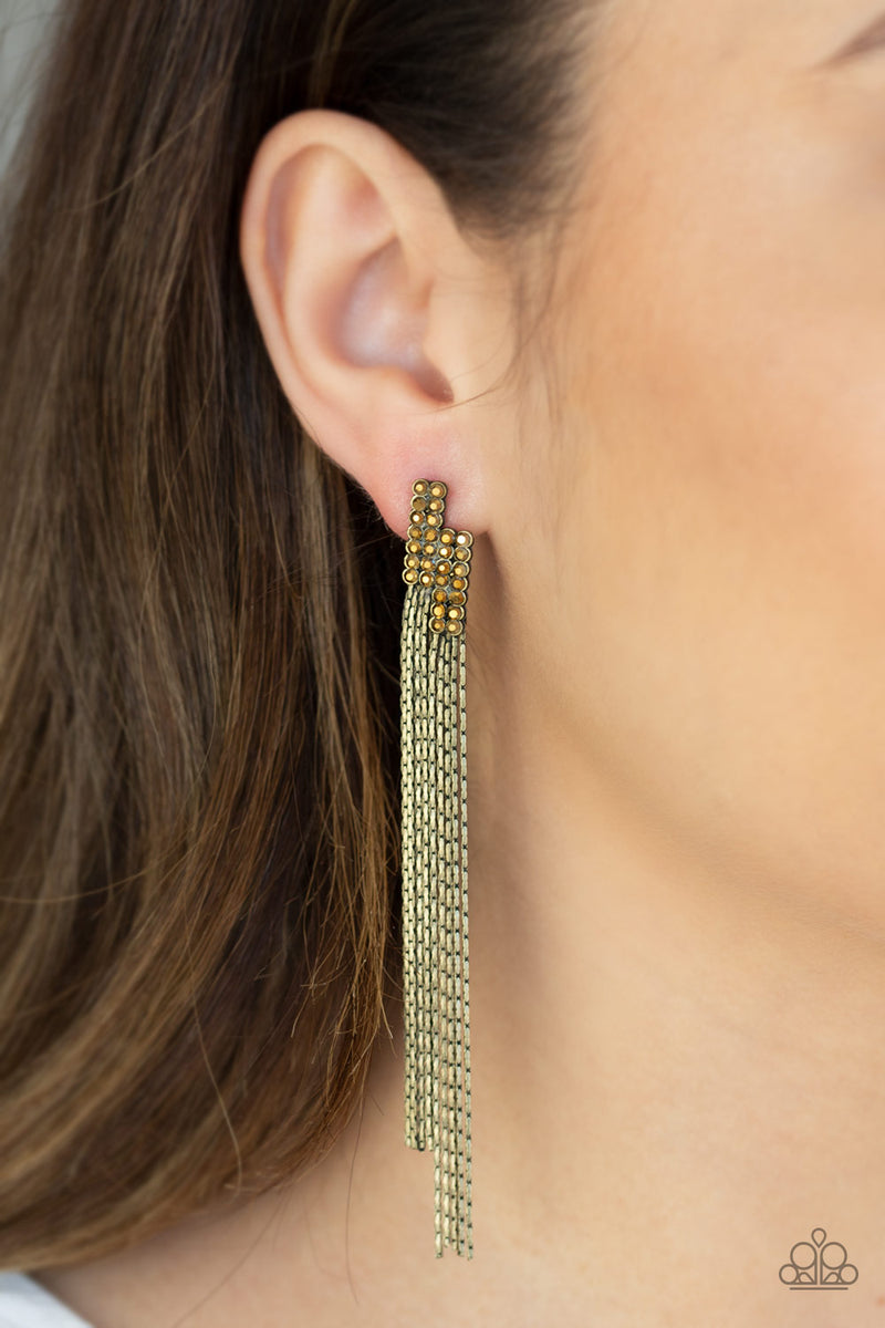 Radio Waves - Brass Post Earrings