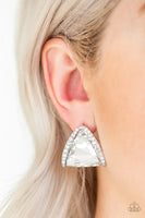 Exalted Elegance - White Post Earrings