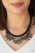 Bow Before The Queen - Black Necklace