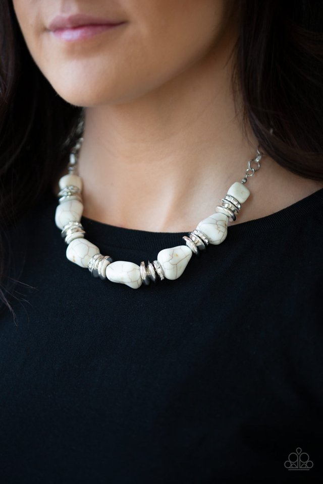 Stunningly Stone Age - White Necklace