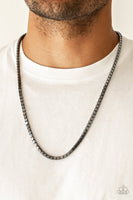 Boxed In - Black Mens Necklace