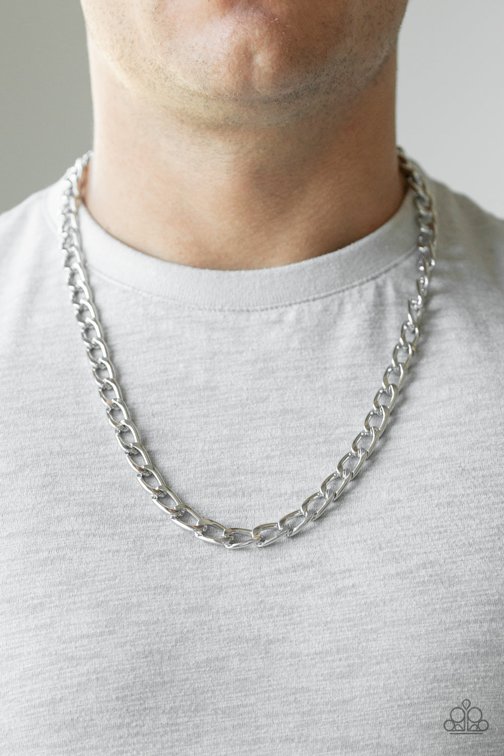 Big Win - Silver Mens Necklace