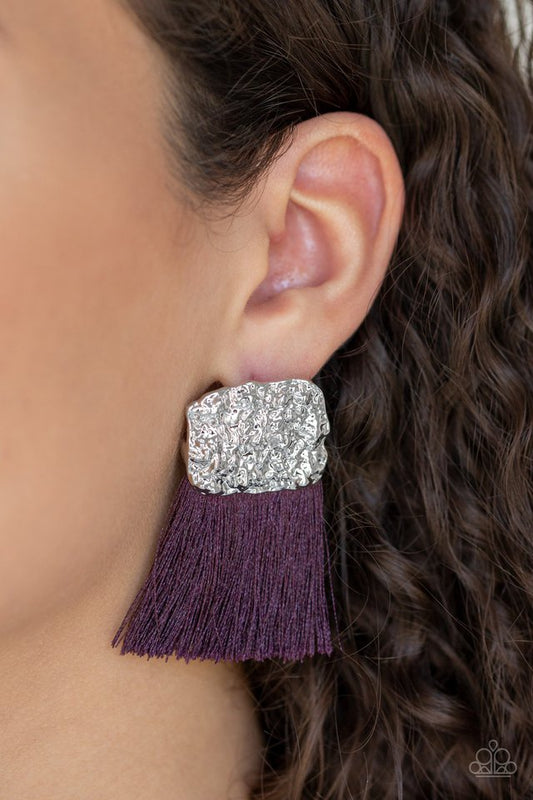 Plume Bloom - Purple Post Earrings