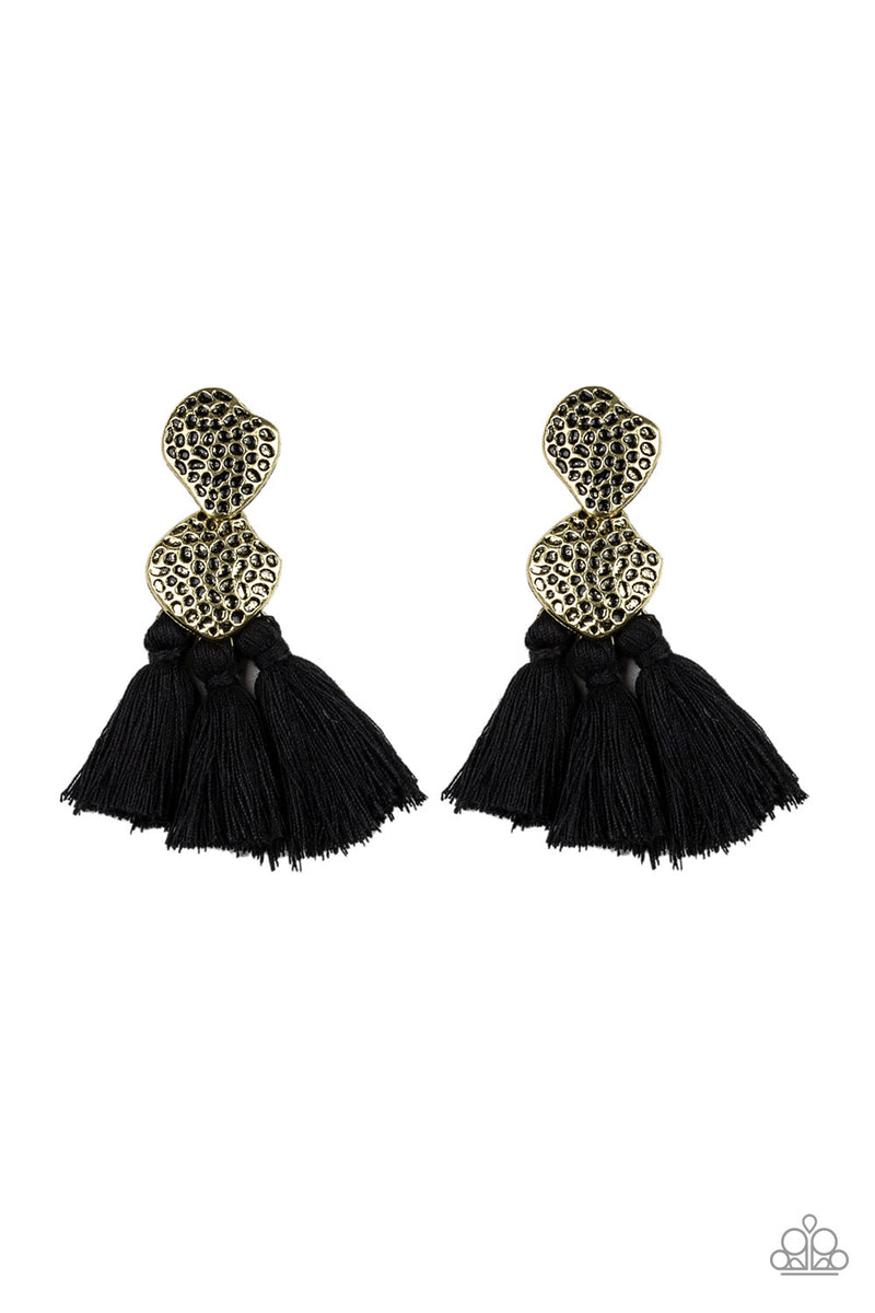 tenacious-tassel-black-post earrings