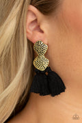Tenacious Tassel - Black Post Earrings