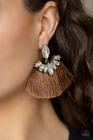 Formal Flair - Brown Post Earrings