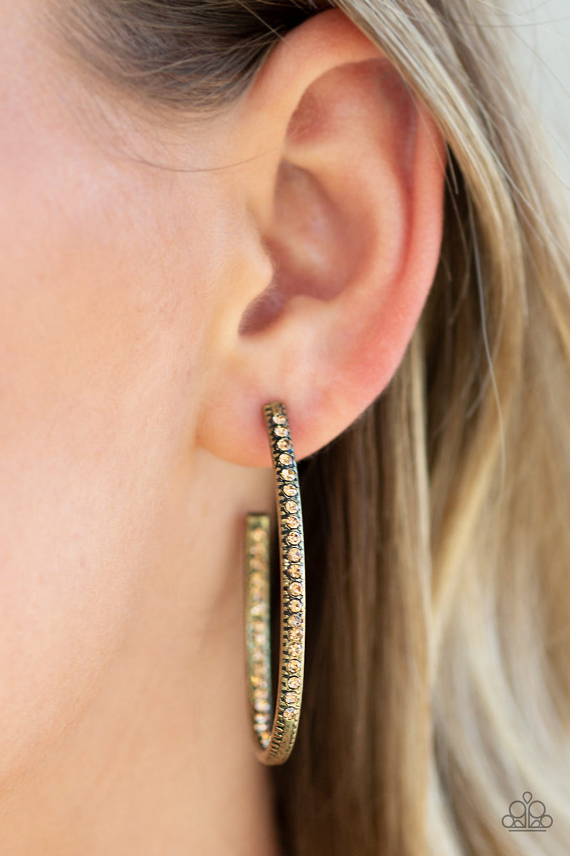Globetrotting Glitter - Brass Earrings