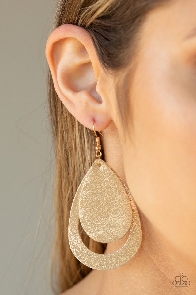Fiery Firework - Gold Earrings