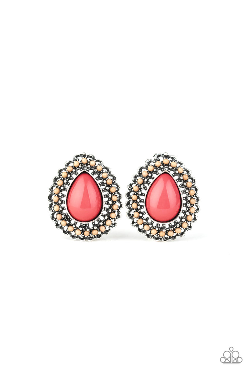 beaded-blast-pink-post earrings