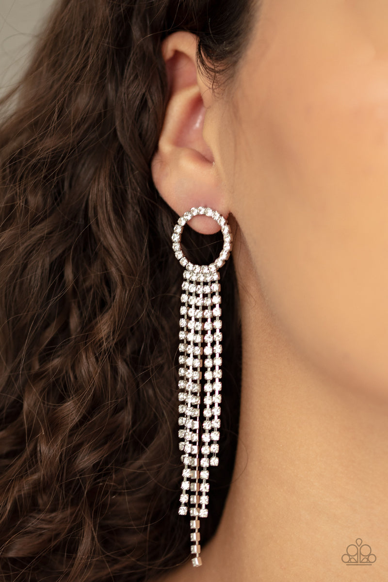 Endless Sheen - White Post Earrings