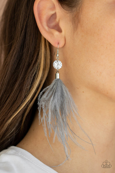Feathered Flamboyance - Silver Earrings