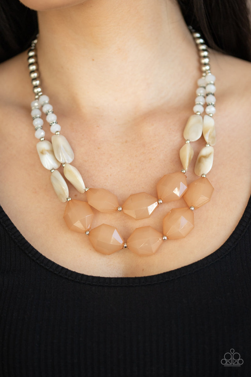 Seacoast Sunset - Brown Necklace