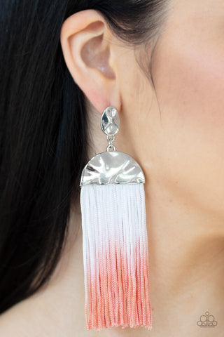 Rope Them In - Orange Post Earrings