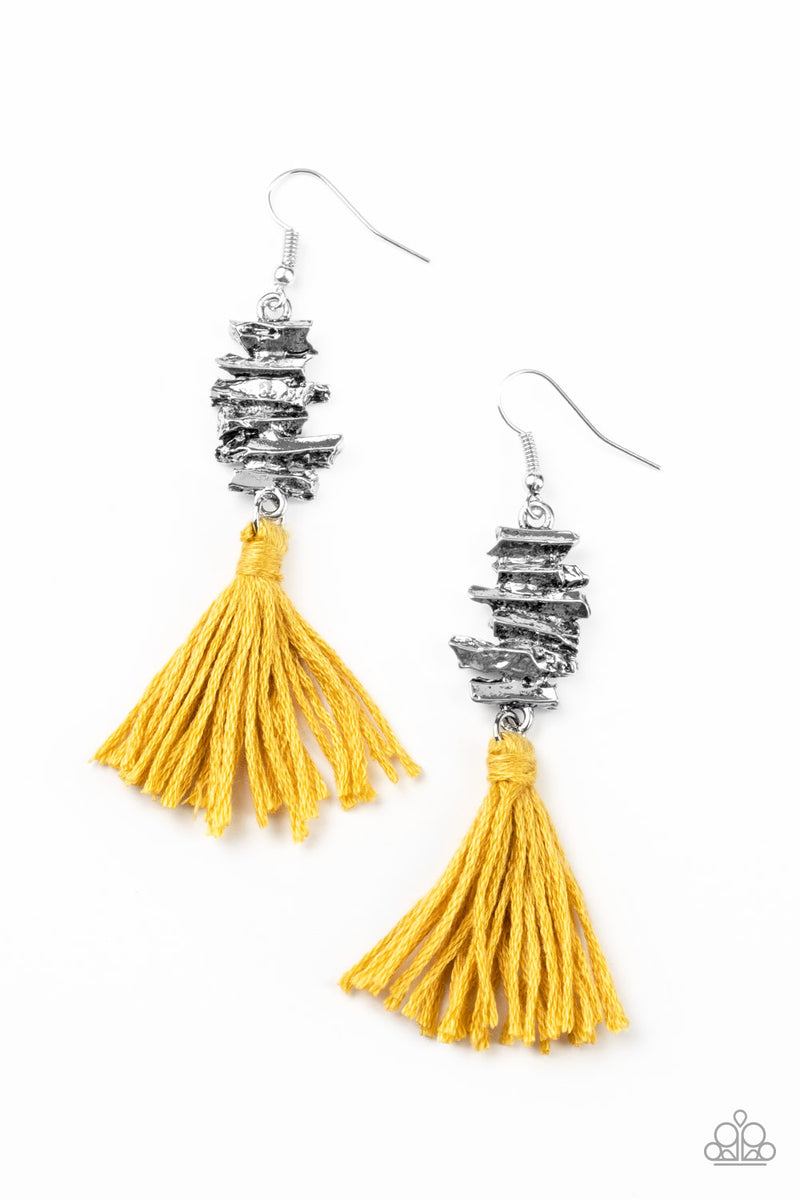 tiki-tassel-yellow-earrings