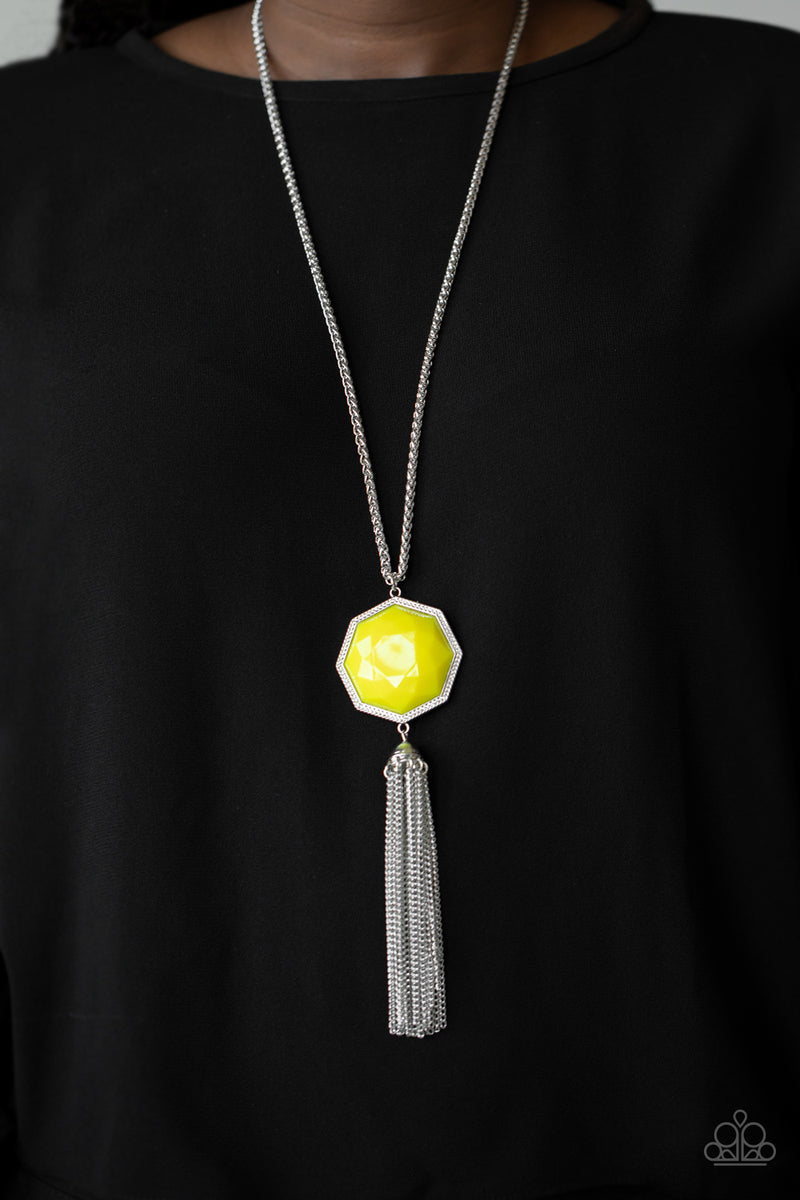 Prismatically Polygon - Yellow Necklace