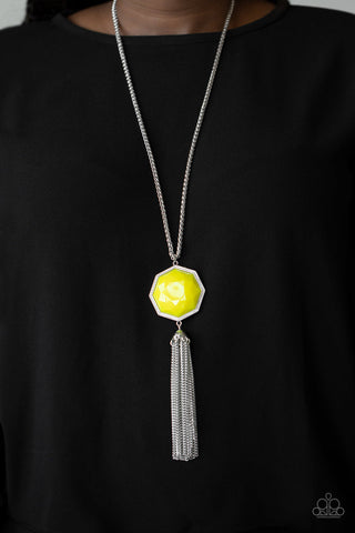 Prismatically Polygon - Yellow Necklace