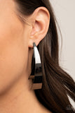 Underestimated Edge - Black Post Earrings