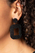 Beaded Bella - Black Post Earrings
