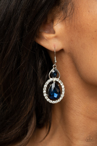 Double The Drama - Blue Earrings