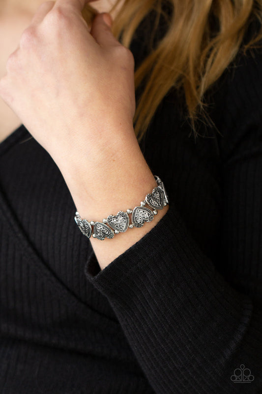 Rustic Heartthrob - Silver Bracelet