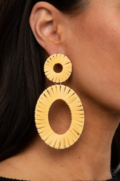 Foxy Flamenco - Yellow Post Earrings