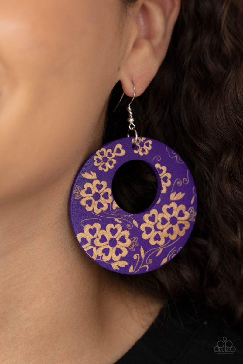 Galapagos Garden Party - Purple Earrings
