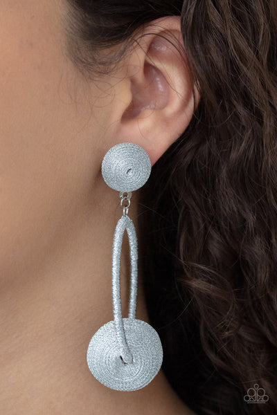 Social Sphere - Silver Post Earrings