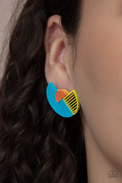 Its Just an Expression - Blue Post Earrings