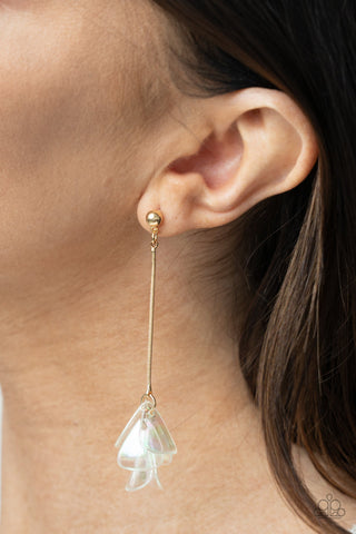Keep Them In Suspense - Gold Post Earrings