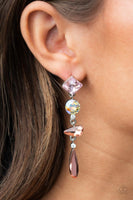 Rock Candy Elegance - Pink Post Earrings
