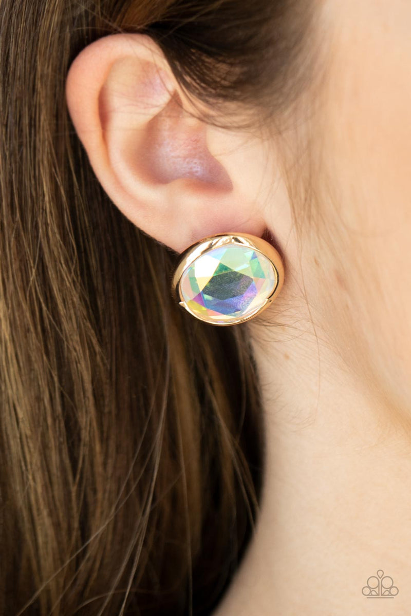 Double-Take Twinkle - Gold Post Earrings