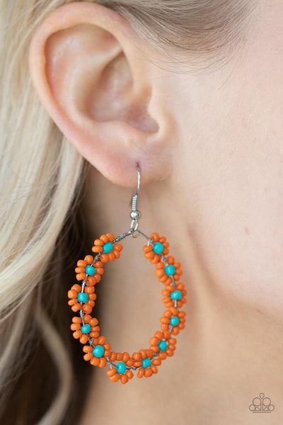 Festively Flower Child - Orange Earrings
