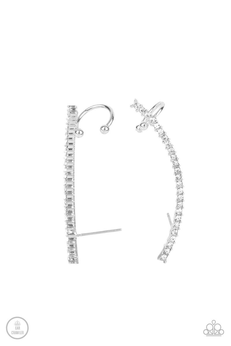 sleekly-shimmering-white-post earrings