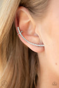 Sleekly Shimmering - White Post Earrings