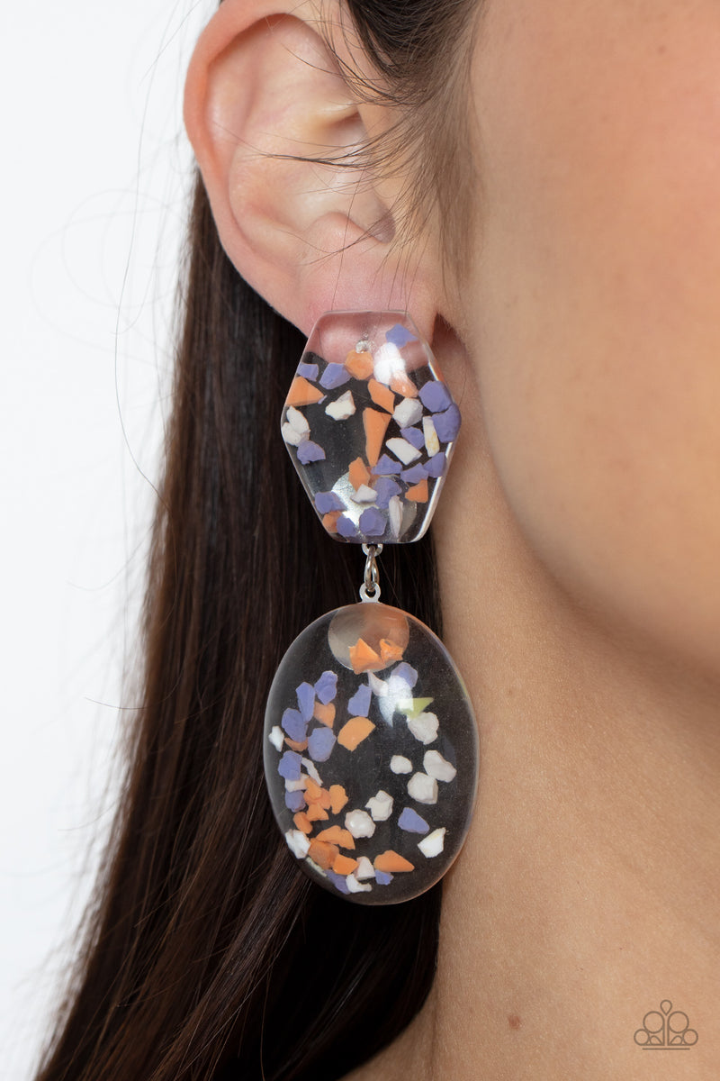 Flaky Fashion - Orange Post Earrings
