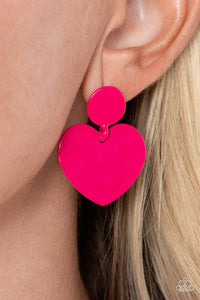 Just a Little Crush - Pink Post Earrings
