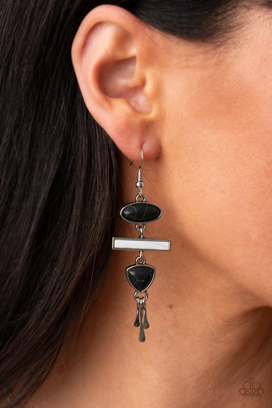 Adventurously Artisan - Black Earrings