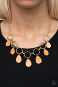 Golden Glimmer - Orange Necklace
