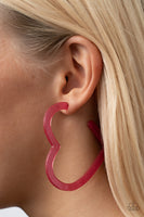 Heart-Throbbing Twinkle - Pink Earrings