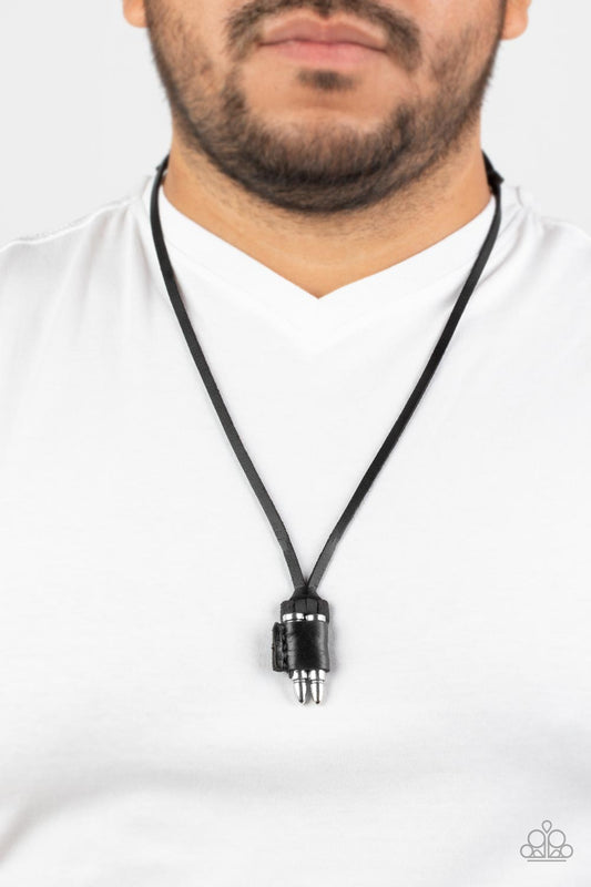 On the Lookout - Black Mens Necklace